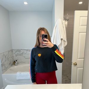 Aviator Nation cropped crewneck sweatshirt